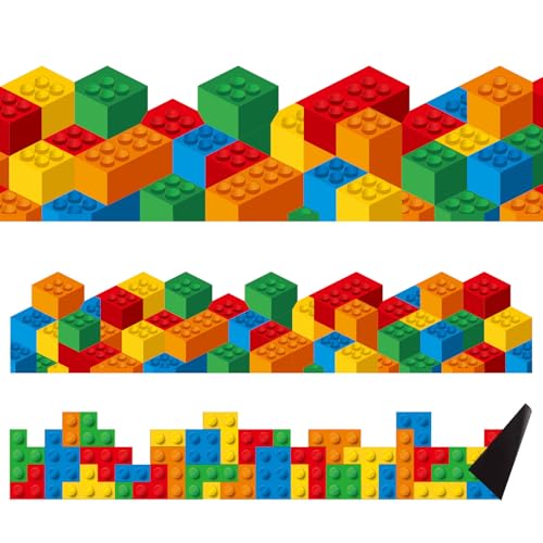 Capoda Magnetische Pinnwand-Bordüre mit Bausteinen, 4 x 30 cm, bunte Klassenzimmer-Umrandungen für Schulanfang, Pinnwand, Kreidetafel, Schule, Büro, Zuhause, Wanddekoration (unregelmäßig), 24 Stück von Capoda