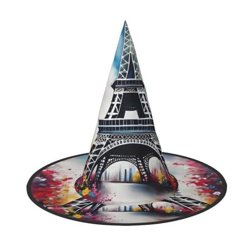 Eiffelturm Paris Malerei Einzigartige Halloween Hut - Oxford Tuch Material, Perfekt für Partys und Kostümveranstaltungen von CarXs