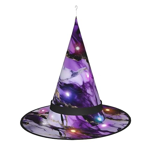 Lila Marmor Hexenhut, tragbar und leicht, festliche Atmosphäre, perfekt für Partys, Halloween von CarXs