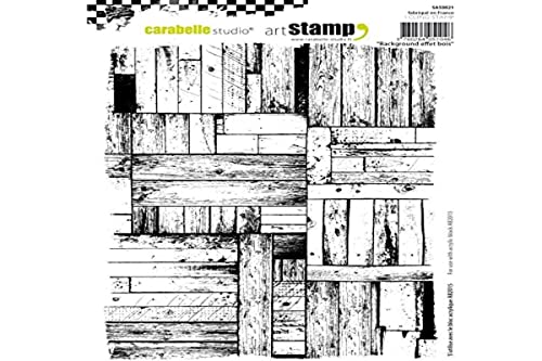 Carabelle Studios SA50021 Carabelle Studio Cling Stamp Art, Stempel Set, Holz-Effekt-Hintergrund, für Papierbasteln, Stempelprojekte, Kartengestaltung und Scrapbooking von Carabelle Studio