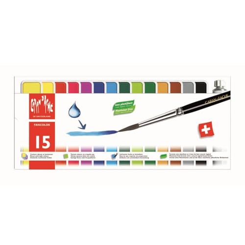 CARAN d'ACHE - FANCOLOR Kinder Gouache Tabletten und 1 Pinsel - 15 Farben, Bunt CARAN d'ACHE - FANCOLOR Kinder Gouache Tabletten und 1 Pinsel - 15 Farben, Bunt von Caran d'Ache