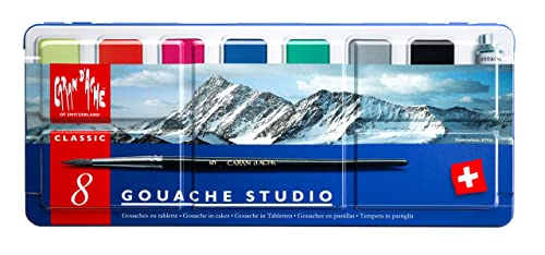 CARAN d'ACHE - GOUACHE STUDIO - Palette mit 7 Farbtabletten und Zubehör von Caran d'Ache