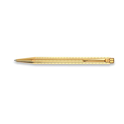 Caran d'Ache 898.208 - Kugelschreiber ECRIDOR CHEVRON mit Etui - Gold, 1 Stück (1er Pack) von Caran d'Ache