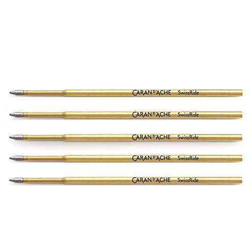 Caran D'ACHE Kugelschreiberminen "SwissRide", mittlere Spitze, Blau, 5 Stück Caran D'ACHE Kugelschreiberminen "SwissRide", mittlere Spitze, Blau, 5 Stück von Caran d'Ache