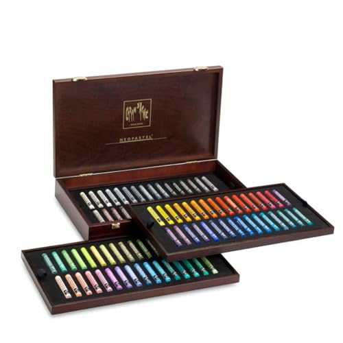 Caran d'Ache D'ache Neopastel 7400.996 Holzkiste, 96 Farben, Mehrfarbig von Caran d'Ache