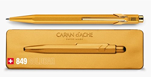 Caran d‘Ache, Kugelschreiber „849 Popline“ mit Etui, fluoreszierende Farben Metallic Gold Bar Caran d‘Ache, Kugelschreiber „849 Popline“ mit Etui, fluoreszierende Farben Metallic Gold Bar von Caran d'Ache