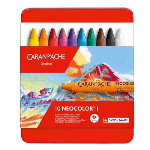 Caran d'Ache 7000.310 Neocolor Caran d´Ache Kreide Farben, Multi, 10 Stück (1er Pack) von Caran d'Ache