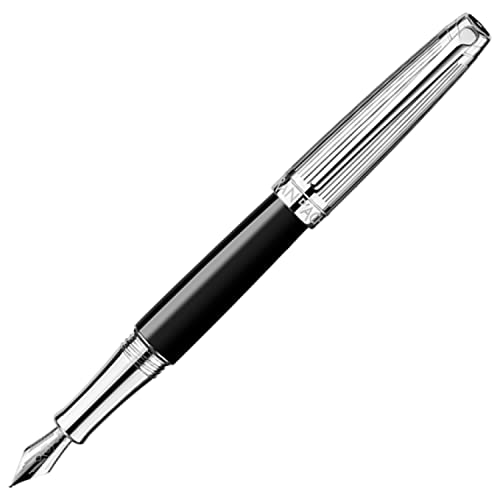 Caran d'Ache Füllfederhalter LÉMAN BICOLOR Schwarz versilbert und rhodiniert - Federspitze M: Ref. 4799.289 4799-279, 1 Stück (1er Pack) von Caran d'Ache