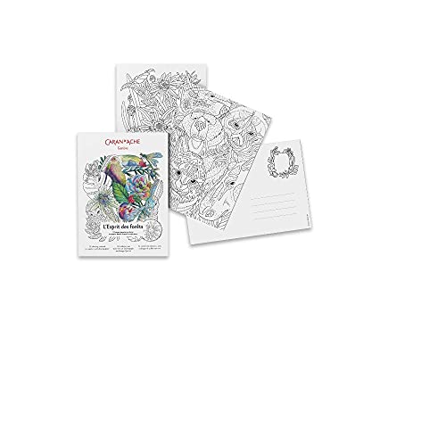 Caran d´Ache Malkarten Esprit des Forets FSC zum Ausmalen 12 Stück, Maße: 12 cm x 16,5 cm, 0454.801 von Caran d'Ache