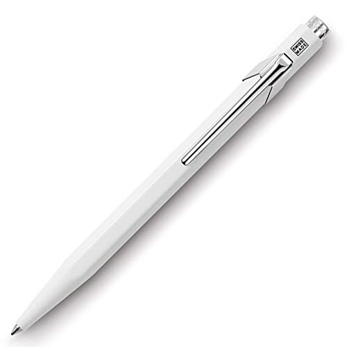 Caran d'Ache Kugelschreiber 849 POPLINE Weiß mit Etui, 1 stück (1er Pack) von Caran d'Ache