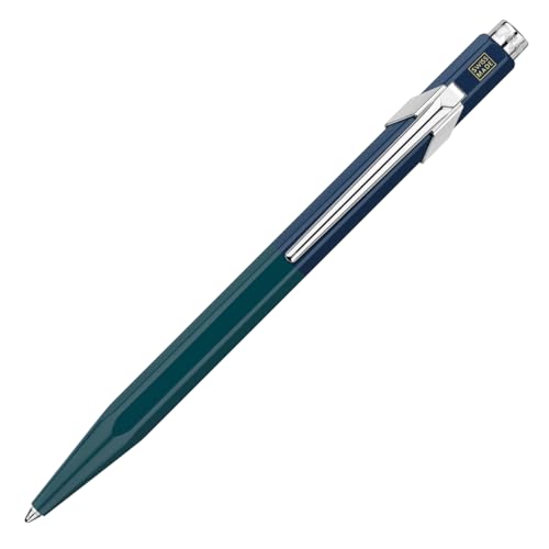 Caran d'Ache 849 PAUL SMITH Kugelschreiber in der Farbe: Racing Green/Navy Blue, Aluminium, Goliath Mine in Schwarz Medium, Länge: 12,5cm, NM0849.340 von Caran d'Ache