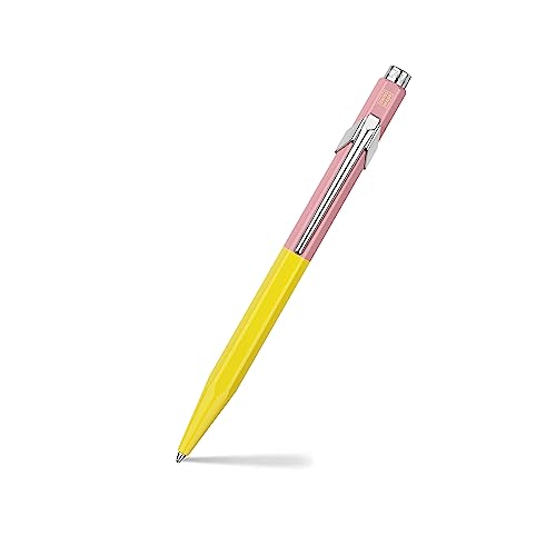 Caran d'Ache 849 PAUL SMITH Kugelschreiber in der Farbe: Yellow/Rose Pink, Aluminium, Goliath Mine in Schwarz Medium, Länge: 12,5cm, NM0849.341 von Caran d'Ache