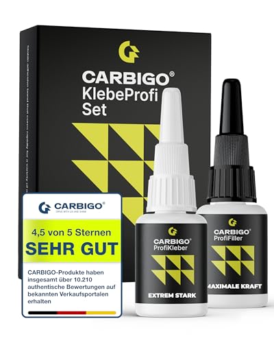 KlebeProfi Sekundenkleber Set I Kleber extra stark I Kombi aus Superkleber & Granulat für dauerhaft stabile Verbindung I Metallkleber, Kunststoffkleber, Textilkleber wasserfest (XXL) von Carbigo