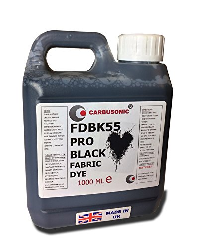 Flüssige Textilfarbe, Schwarz, für Kleidung, Jeansstoff, Handtaschen, Spray, Dip, Batik, 1 Liter Flüssige Textilfarbe, Schwarz, für Kleidung, Jeansstoff, Handtaschen, Spray, Dip, Batik, 1 Liter von Carbusonic