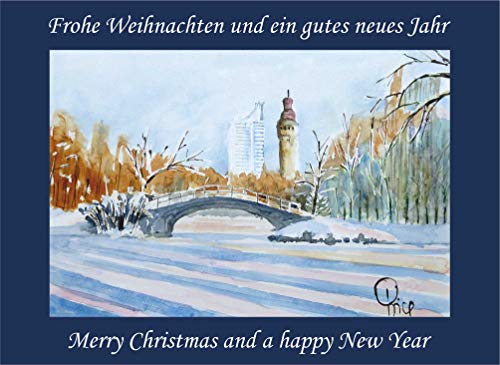 Card Kunstverlag 10 Weihnachtskarten Doppelkarten mit Kuvert - Leipzig, Clara Zetkin Park von Card Kunstverlag