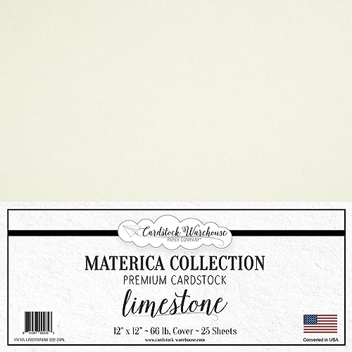 Cardstock Warehouse Limestone Materica mattes Kartonpapier, 30,5 x 30,5 cm, 29,9 kg. / 180 g/m² Einband – 25 Blatt von Cardstock Warehouse Paper Company