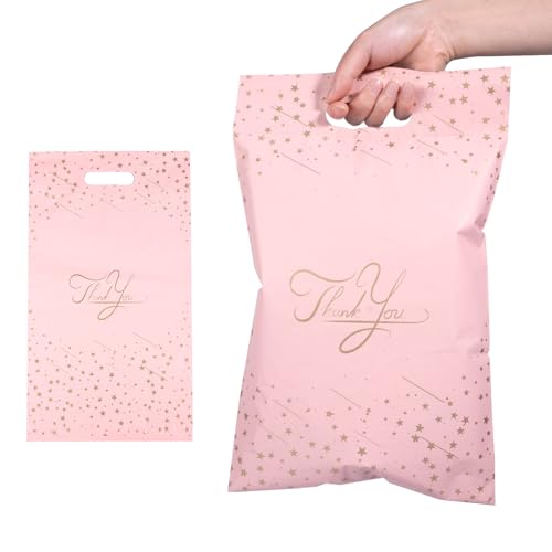 Carehabi 100pcs Versandbeutel,250 X 350mm Tragbare Poly-Kunststoffbeutel,Umschläge Mit Griff Selbstklebend Leicht Zu Tragen Opake Versandtaschen Wasserdicht Und Reißfest Pakettaschen von Carehabi