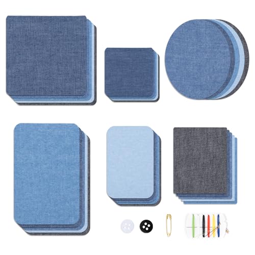 30 Stück Jeans Flicken zum Aufbügeln, 5 Farben Bügelflicken 6 Größen Aufbügelflicken Rechteck Quadrat Oval Jean Flickenfür Innen Außen Hose Erwachsene Kinder 30 Stück Jeans Flicken zum Aufbügeln, 5 Farben Bügelflicken 6 Größen Aufbügelflicken Rechteck Quadrat Oval Jean Flickenfür Innen Außen Hose Erwachsene Kinder von Carehabi