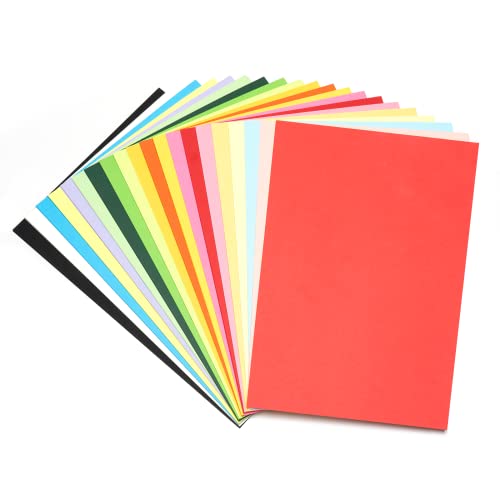 Carehabi Bunt Papier A4 180g/m²,20 Farben Tonpapier Buntpapier, Druckerpapier Buntes Bastelpapier für Kinder DIY Basteln Gestalten Dekorieren Kunsthandwerk Ostern Karten Papierblumen (80 Blatt) von Carehabi