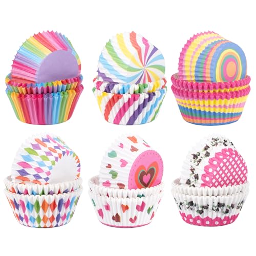 Carehabi Muffinförmchen Papier, 300 Stück Muffins Backförmchen, Cupcake Regenbogen Papier Fällen Liners Wrapper, für Backen, Dessert, Party, Geburtstag, Hochzeit Carehabi Muffinförmchen Papier, 300 Stück Muffins Backförmchen, Cupcake Regenbogen Papier Fällen Liners Wrapper, für Backen, Dessert, Party, Geburtstag, Hochzeit von Carehabi