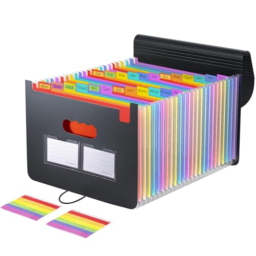 Carehabi Dokumentenmappe A4 25 Fächer, Ordner Organizer Ordnungsmappe Tragbares erweiterbares Akkordeon Fächermappe mit Deckel und Farbigem Tabs Carehabi Dokumentenmappe A4 25 Fächer, Ordner Organizer Ordnungsmappe Tragbares erweiterbares Akkordeon Fächermappe mit Deckel und Farbigem Tabs von Carehabi