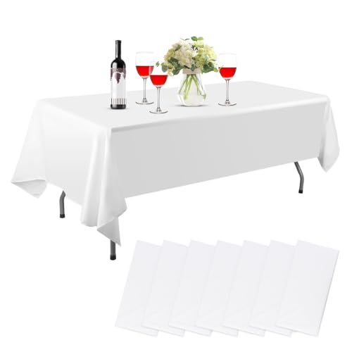 Einweg Tischdecke,7 Stück,Weiß,Tischdecke Einweg,137 x 274 cm,Einweg Kunststoff Tischdecken für Hochzeiten Geburtstags Gastronomie Picknick Einweg Tischdecke,7 Stück,Weiß,Tischdecke Einweg,137 x 274 cm,Einweg Kunststoff Tischdecken für Hochzeiten Geburtstags Gastronomie Picknick von Carehabi
