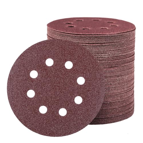 Carehabi Aluminiumoxid Schleifpapier 80 Stück, 125mm Klett 8 Loch, 40/60/80/100/120/150/180/240 Körnung für Schwingschleifer und Exzenterschleifer Carehabi Aluminiumoxid Schleifpapier 80 Stück, 125mm Klett 8 Loch, 40/60/80/100/120/150/180/240 Körnung für Schwingschleifer und Exzenterschleifer von Carehabi