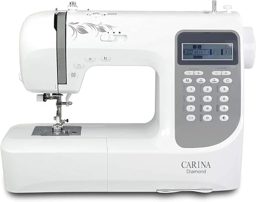 CARINA Nähmaschine Diamond I 197 Stichprogramme I Einfädelhilfe I Auto-Fadenspannung & Fadenabschneider I Spiegel-Funktion I Einstellbare Stichlänge & Stichbreite I mit Speicher-Funktion (weiß-grau) CARINA Nähmaschine Diamond I 197 Stichprogramme I Einfädelhilfe I Auto-Fadenspannung & Fadenabschneider I Spiegel-Funktion I Einstellbare Stichlänge & Stichbreite I mit Speicher-Funktion (weiß-grau) von Carina