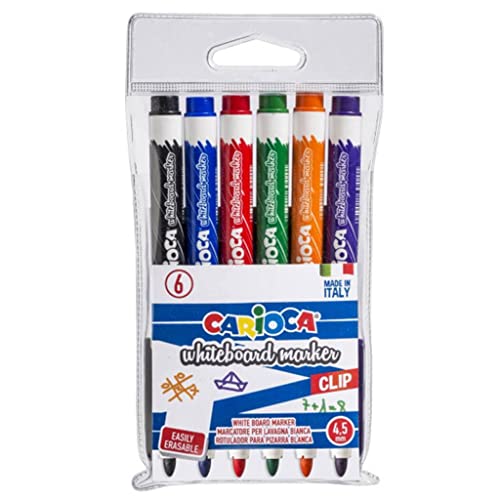 Carioca Clip Whiteboard-Marker, trocken abwischbar, 6 Stück von Carioca