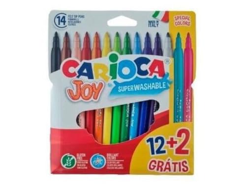 Carioca Joy Filzstift, 12 Farben, mit 2 Geschenken, 14 cm Carioca Joy Filzstift, 12 Farben, mit 2 Geschenken, 14 cm von Carioca
