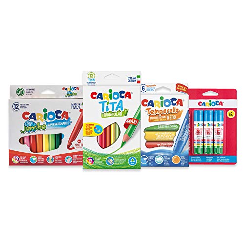 Carioca Vuelta AL Cole Set für Schulbedarf: Super waschbare Filzstifte, Buntstifte, feste Tempera-Stift und Klebestift, 33 Stück Carioca Vuelta AL Cole Set für Schulbedarf: Super waschbare Filzstifte, Buntstifte, feste Tempera-Stift und Klebestift, 33 Stück von Carioca