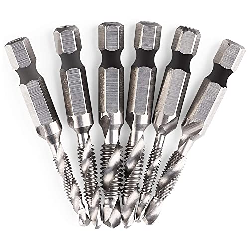 Carlgelrag 6 StüCk Bohrer Gewinde Bohrer Set Sechskant Schaft SAE Bohrer und Gewindebohrer Bit Set HSS 4341 Gewinde Bohrer Entgrat Bohrer Bit Carlgelrag 6 StüCk Bohrer Gewinde Bohrer Set Sechskant Schaft SAE Bohrer und Gewindebohrer Bit Set HSS 4341 Gewinde Bohrer Entgrat Bohrer Bit von Carlgelrag