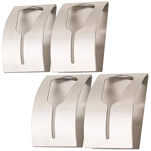 Carlo Milano Klemm-Klebehaken: 4er-Set Handtuchhalter aus rostfreiem Edelstahl, selbstklebend (Klemmhaken, Hängehaken) von Carlo Milano