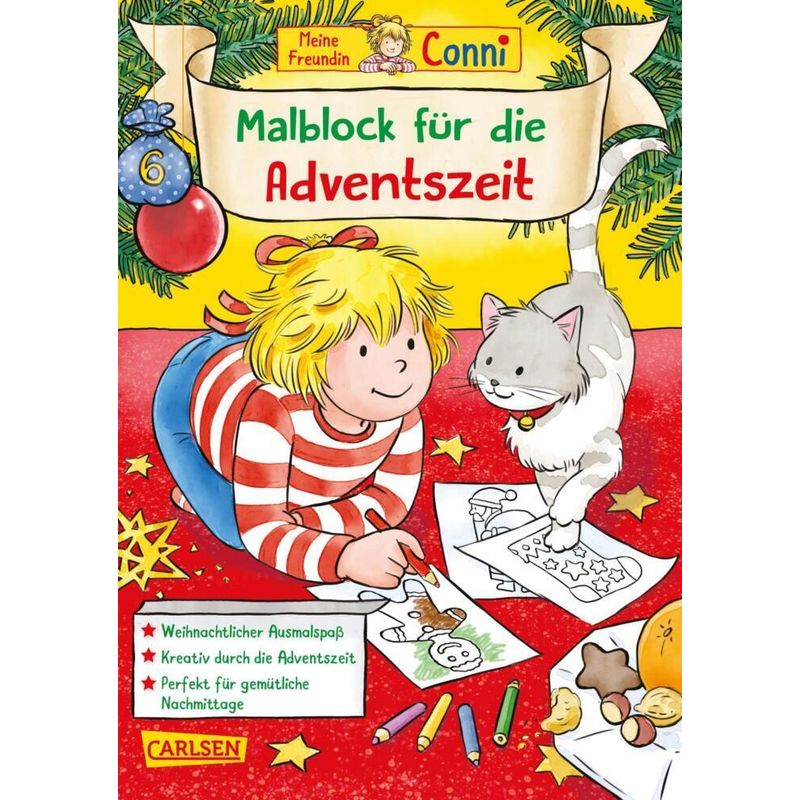 Conni Gelbe Reihe (Beschäftigungsbuch): Mein Malblock Für Die Adventszeit - Hanna Sörensen, Kartoniert (TB) von Carlsen