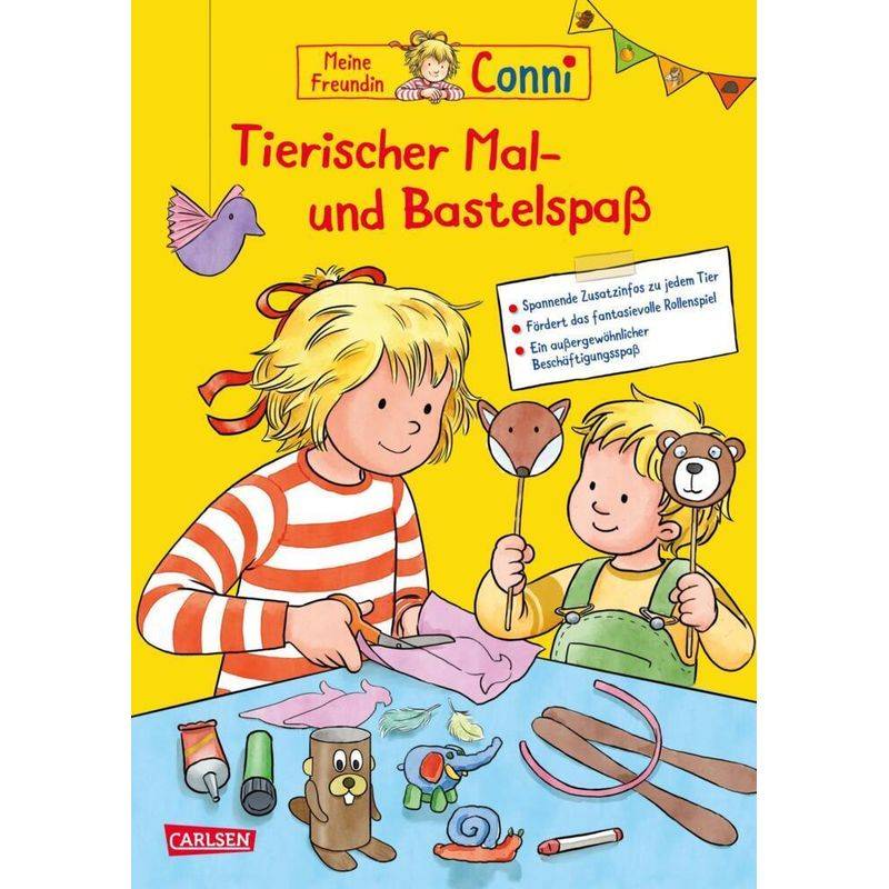 Conni Gelbe Reihe (Beschäftigungsbuch): Tierischer Mal- Und Bastelspaß - Hanna Sörensen, Kartoniert (TB) von Carlsen