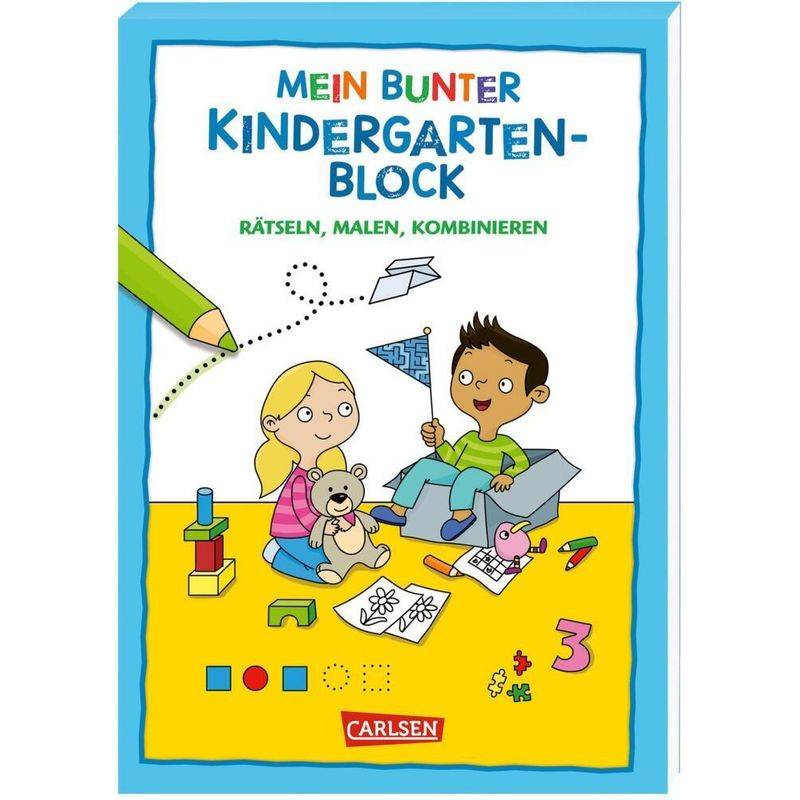 Rätseln Für Kita-Kinder: Mein Bunter Kindergarten-Block: Rätseln, Malen, Kombinieren - Hanna Sörensen, Kartoniert (TB) von Carlsen