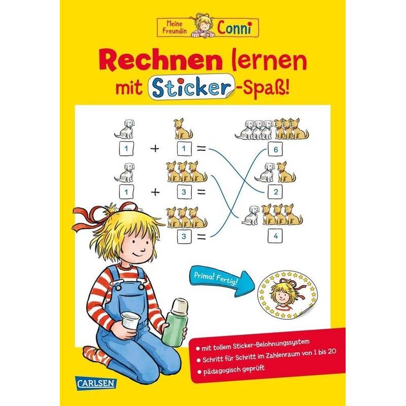 Rechnen Lernen Mit Sticker-Spaß / Conni Gelbe Reihe Bd.51 - Hanna Sörensen, Kartoniert (TB) von Carlsen