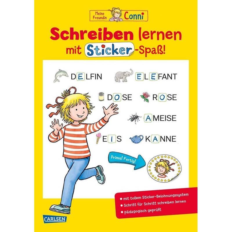 Schreiben Lernen Mit Sticker-Spaß / Conni Gelbe Reihe Bd.50 - Hanna Sörensen, Kartoniert (TB) von Carlsen