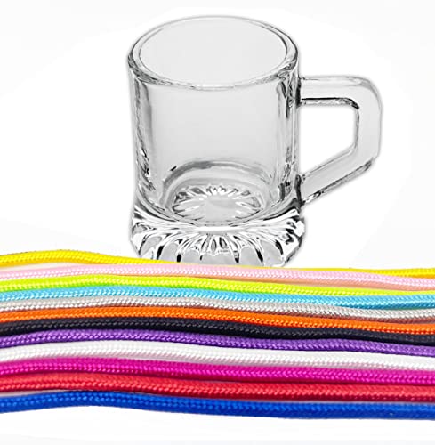 Carlso 24x Schnapskrug zum Umhängen für JGA, Party Hochzeit, 2cl, mit Henkel (pink) von Carlso