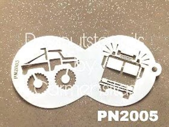 Peanutstencils Pn 2005 Firetruck & Truck, Feuerwehrauto Und Truck - Facepainting Stencil, Kinderschminken Schablone Peanutstencils Pn 2005 Firetruck & Truck, Feuerwehrauto Und Truck - Facepainting Stencil, Kinderschminken Schablone von CarmensitasShopDe
