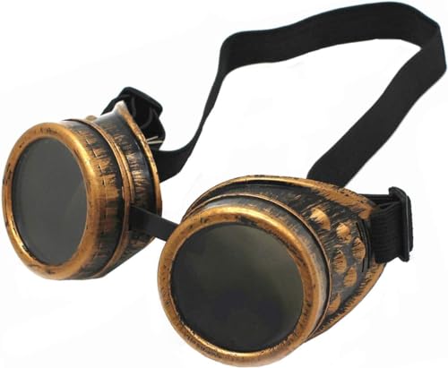 Steampunk Vintage Gothic Brille für Erwachsene, rundes Victorian-Zubehör mit dunklen Gläsern für Halloween, Karneval und Themenpartys, Einheitsgröße Steampunk Vintage Gothic Brille für Erwachsene, rundes Victorian-Zubehör mit dunklen Gläsern für Halloween, Karneval und Themenpartys, Einheitsgröße von Carnavalife