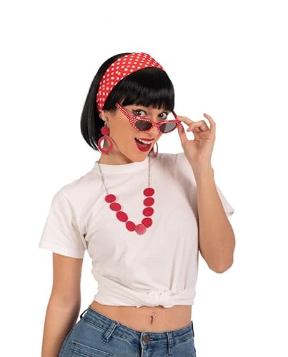 Carnival Toys 50's adult set (glasses, scarf, necklace, earrings) on cardboard., Red And White von Carnival Toys