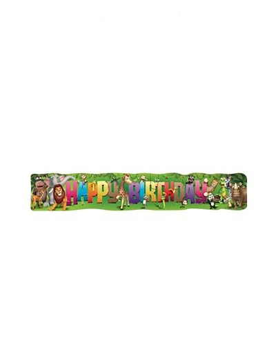 HAPPY BIRTHDAY banner with animals, 138cm in l x 24,5 in w, in PBH. von Carnival Toys