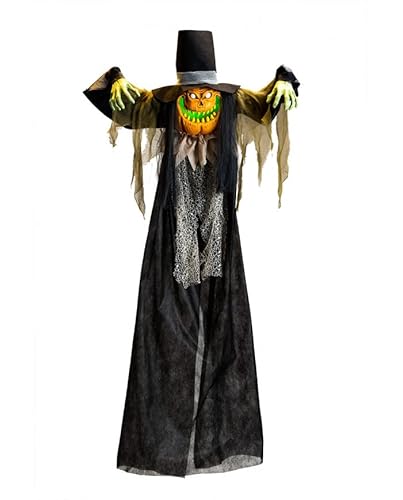 Hanging pumpkin monster w/hat and lights, approx. 180cm tall, with label (batteries included). von Carnival Toys
