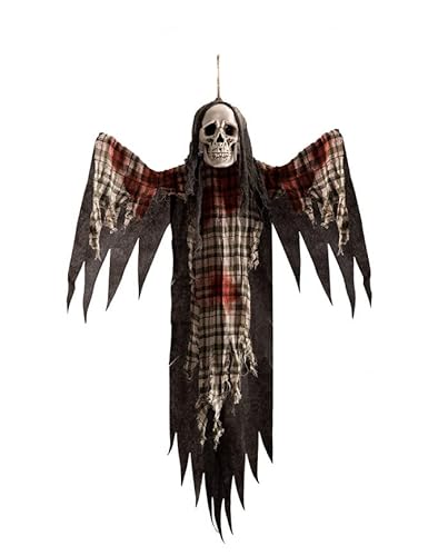 Hanging skeleton with bloody tartan pattern, 120cm tall, in bag. von Carnival Toys