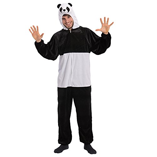 Panda Giant pile jumpsuit with hood, one size M-XL von Carnival Toys