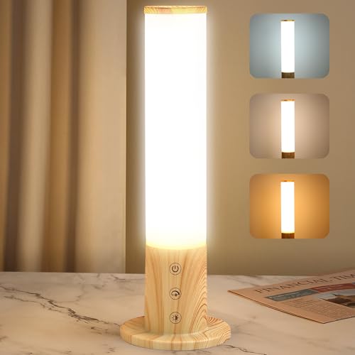 Caromolly Tageslichtlampe, Lichttherapielampe mit 3 Farbtemperaturen & 5 Helligkeitsstufen, Simulation von Tageslicht, Flimmer- und UV-freie LED-Tageslichtleuchte, Ideal für Haushalte und Büro von Caromolly