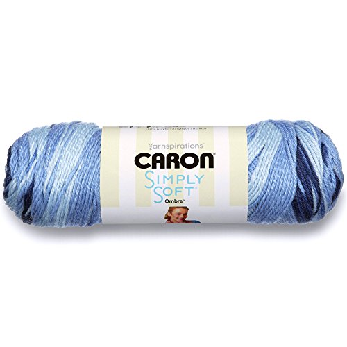 Caron Simply Soft Ombre Garn, ca. 141 g, Avocado mit Farbverlauf Sat Blue Jeans von Caron