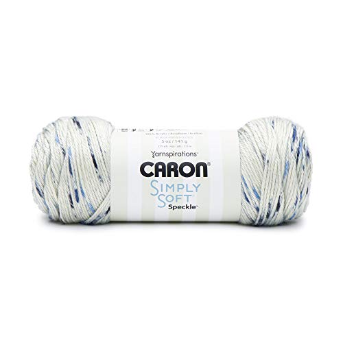 CARON Simply Soft Speckle Garn, blaues Gingham-Muster CARON Simply Soft Speckle Garn, blaues Gingham-Muster von Caron