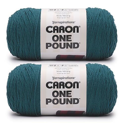 Caron One Pound Garn, Acryl, Nr. 4 Kammgarn (Medium), 743 m, 453,6 g, Stricken und Häkeln, Türkisblau (Deep Sea Teal), 2 Stück Caron One Pound Garn, Acryl, Nr. 4 Kammgarn (Medium), 743 m, 453,6 g, Stricken und Häkeln, Türkisblau (Deep Sea Teal), 2 Stück von Caron